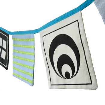 KIJK - vlaggetjes; groen-blauw