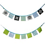 KIJK - vlaggetjes; groen-blauw