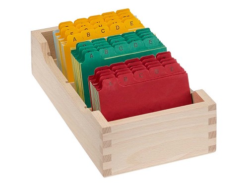 beukenhouten open kaartenbak voor A7 kaarten houten bureau-accessoire