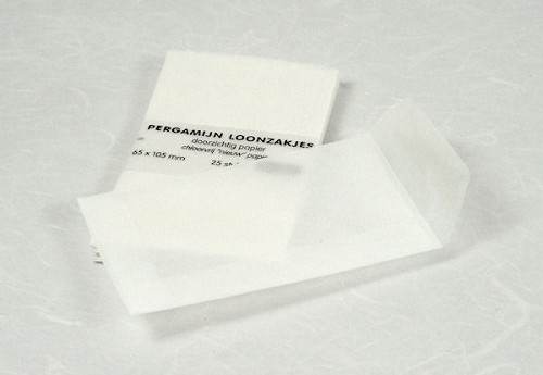 Iedereen Terugbetaling Zuinig pergamijn envelop klein 65 x 105, pakje a 25 st. - pergamijn enveloppen